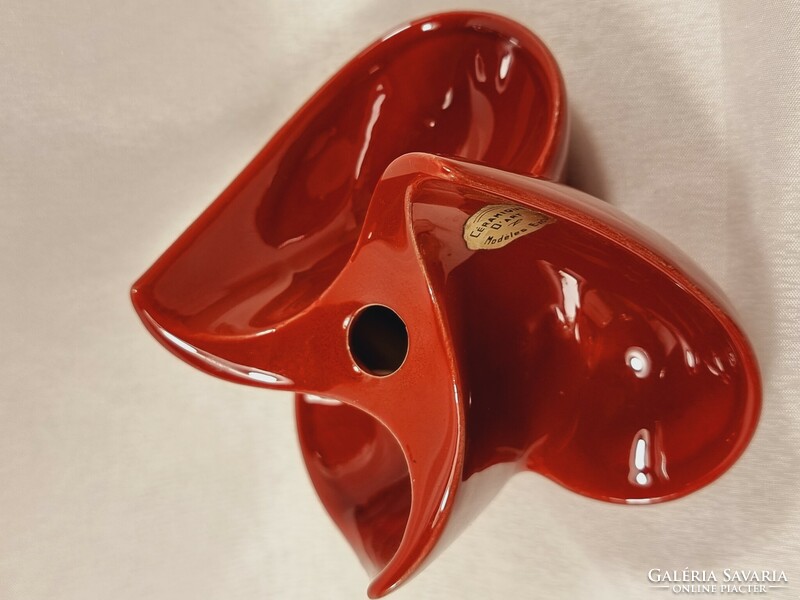 Ceramique 'd art French ox - blood glazed porcelain table decoration, mid century, around the middle of xx.Szd.