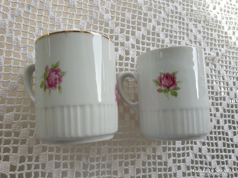 Old zsolnay porcelain rose mug 2 pcs