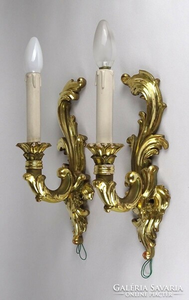 1J333 pair of antique gilded florentine wall hangings