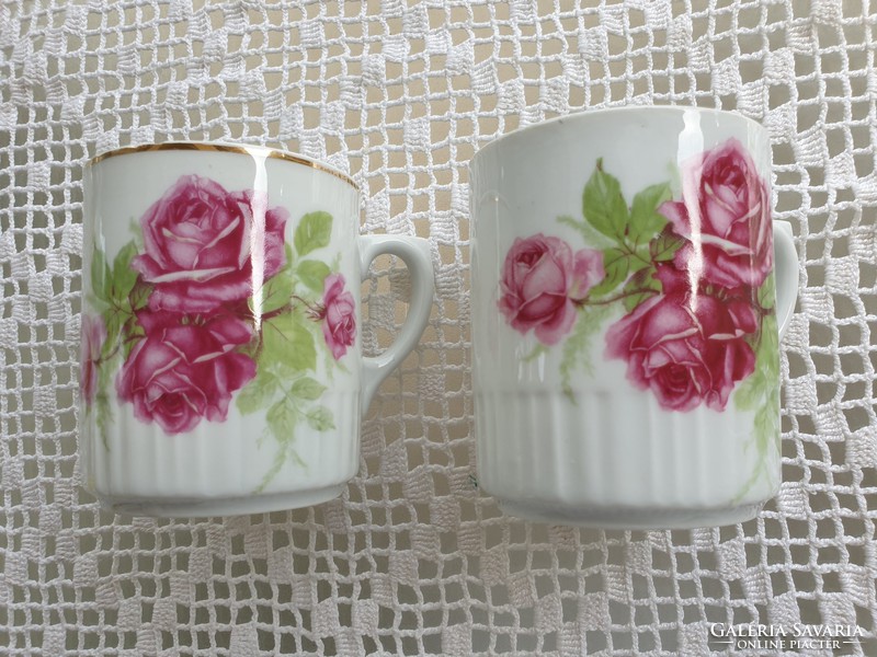 Old zsolnay porcelain rose mug 2 pcs