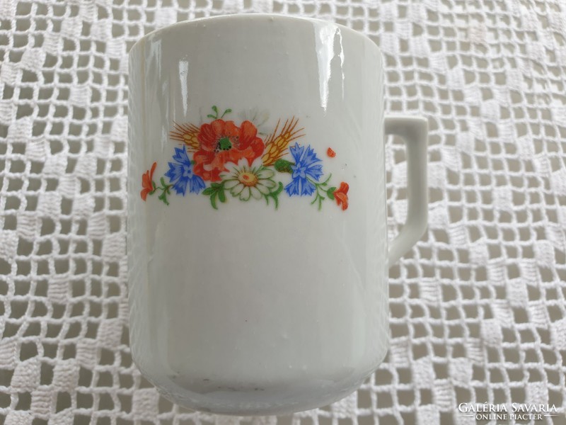 Old zsolnay porcelain mug with poppy cornflower teaflower teacup