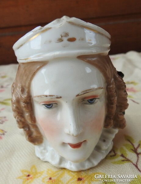 Xix. Century two-faced solid porcelain toothpick holder