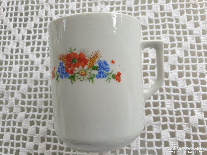 Old zsolnay porcelain mug with poppy cornflower teaflower teacup