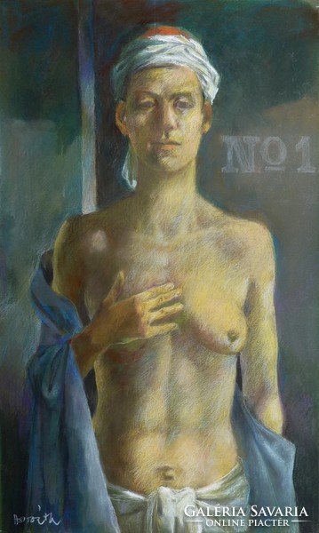 Lajos Horváth: the figure (pastel cardboard 70x40 cm, framed)