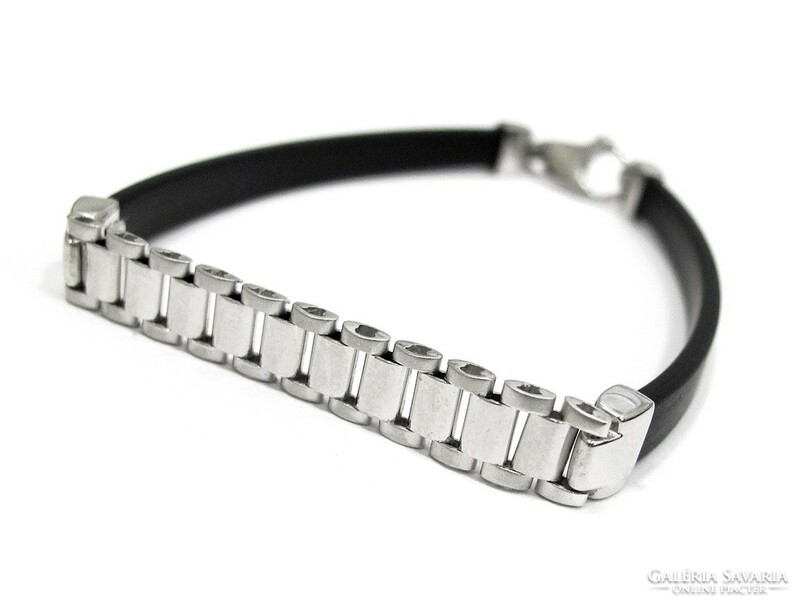 Silver Rubber Bracelet (Kecs-ag104032)