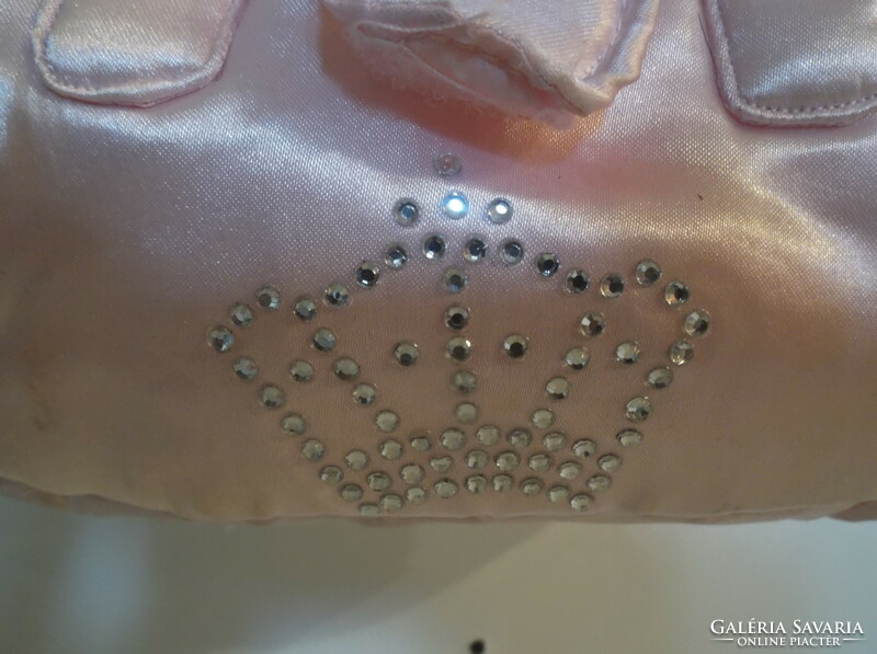 Bag - satin - with rhinestone crown - 16 x 8 x 7 + ears 9 + cm - brand new