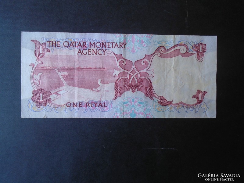 27   Régi bankjegy  - QATAR P1a 1 Riyal 1973 F+