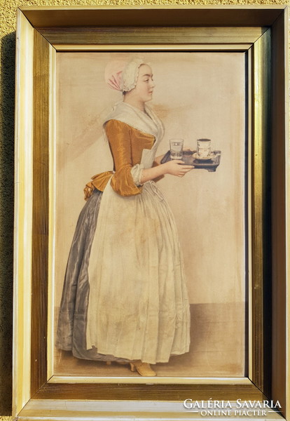 „A valaha látott legszebb pasztell” - Jean-Étienne Liotard: Csokis lány – múzeumi másolat!