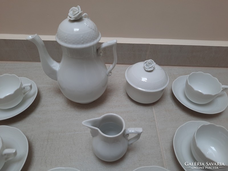 White Herend porcelain coffee set, coffee set