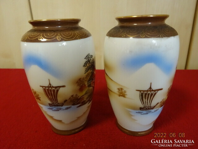 Japanese porcelain vase, height 13 cm, two pieces for sale. He has! Jókai.