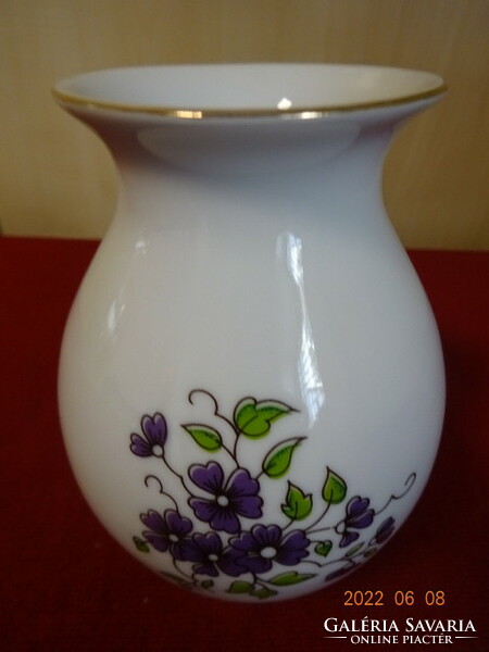 Zsolnay porcelain vase, violet pattern, height 13 cm. He has! Jókai.