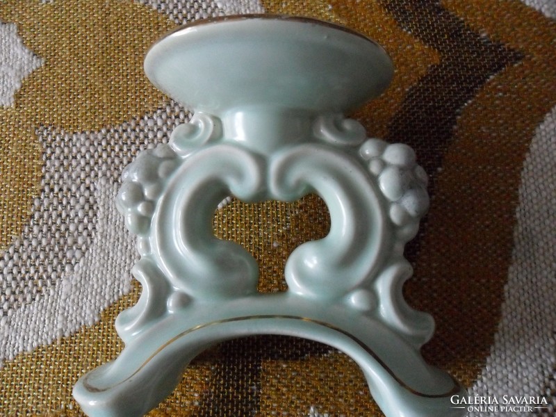 Pale green shabby candle holder