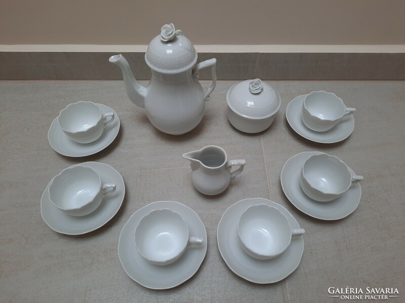 White Herend porcelain coffee set, coffee set