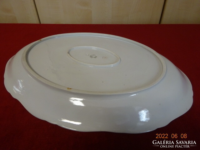 Zsolnay porcelain, antique, oval meat bowl. It has 36.6X26.5X3.5 Cm! Jokai.