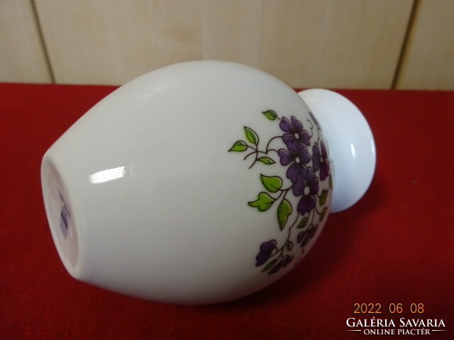 Zsolnay porcelán váza, ibolya mintás, magassága 13 cm. Vanneki! Jókai.