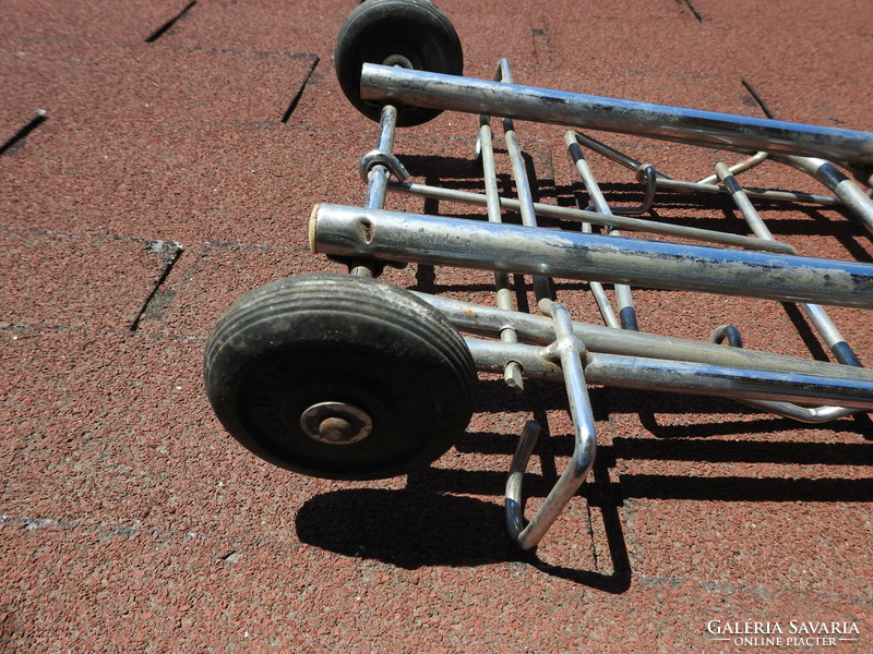 Old Foldable Taiwan Wheeled Metal Bag Carrying Trolley Trolley