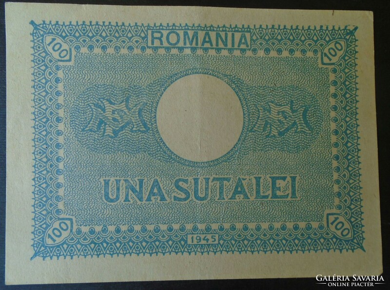 27 51  Régi bankjegyek Románia  100 lej 1945  VF