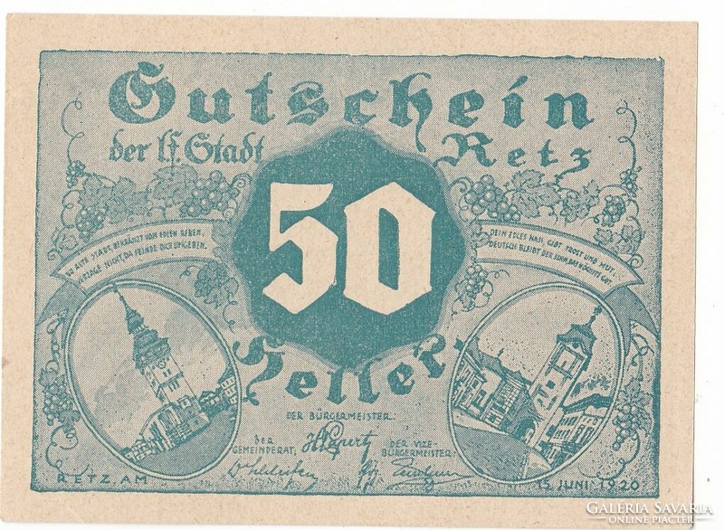 Austrian emergency money 50 heller 1920