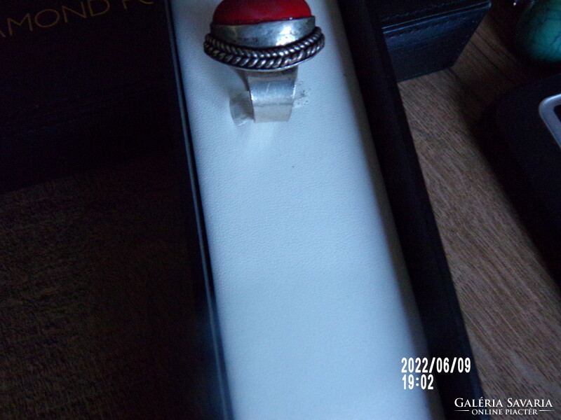 Mango designer ring with fiery red stone