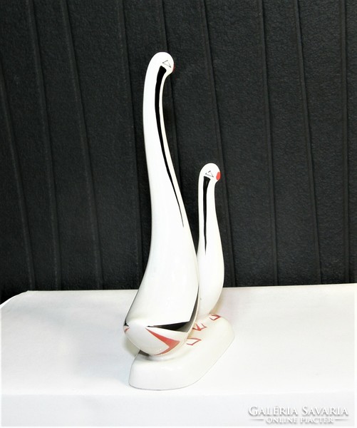 Art deco goose pair - aquincum porcelain