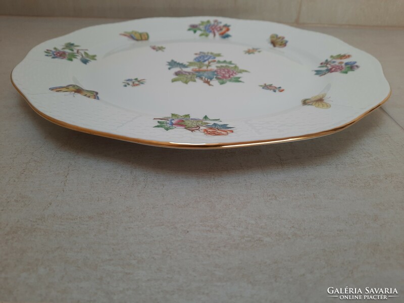 Large Herend Victoria Patterned Porcelain Cake Serving Bowl