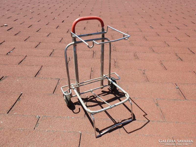 Old Foldable Taiwan Wheeled Metal Bag Carrying Trolley Trolley