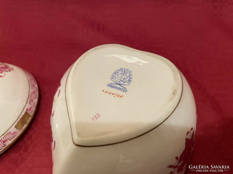 Large heart-shaped Herend sugar can
