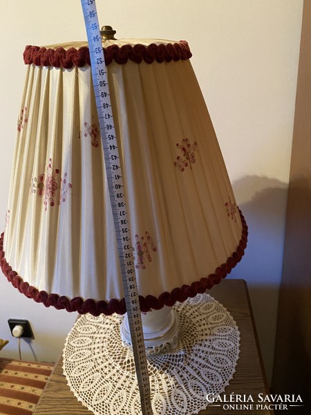 Herendi lila Waldstein mintás lámpa festett selyem lámpaernyővel