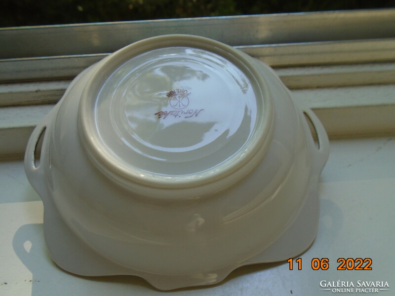 Noritake luxury Japanese porcelain, gold brocade flower basket pattern, rectangular decorative plate with handles