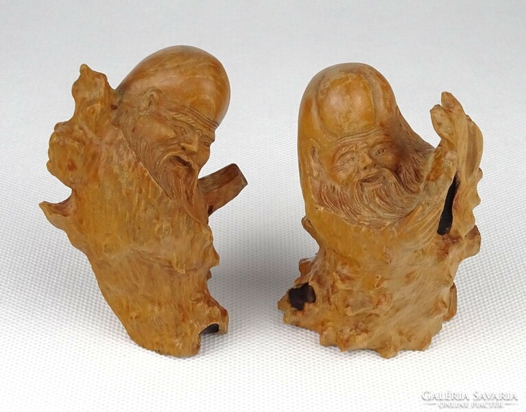1J459 carved root of Chinese sages in pairs