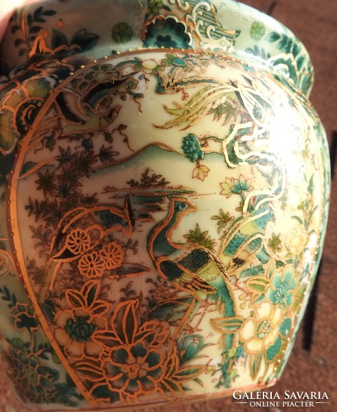 Vintage kínai porcelánzománcos ültetőváza kaspó váza