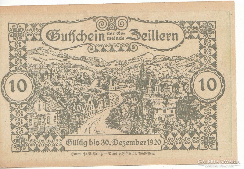 Austrian emergency money 10 heller 1920