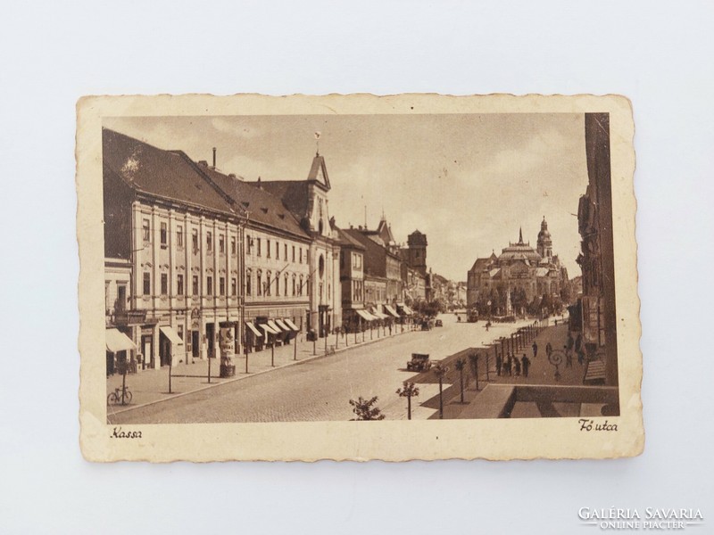 Régi képeslap fotó levelezőlap Kassa Fő utca