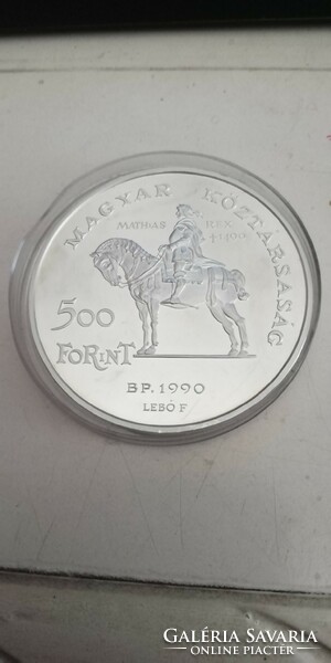 1990 Mátyás Király (lóháton) ezüst 500 Forint