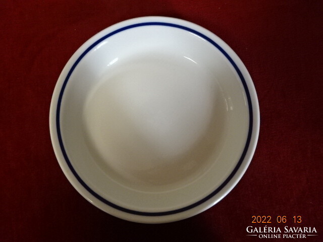Lowland porcelain deep plate, blue striped, diameter 21.2 cm. He has! Jókai.