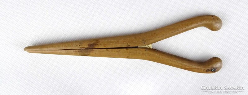 1J432 old wooden glove tweezers 19.5 Cm