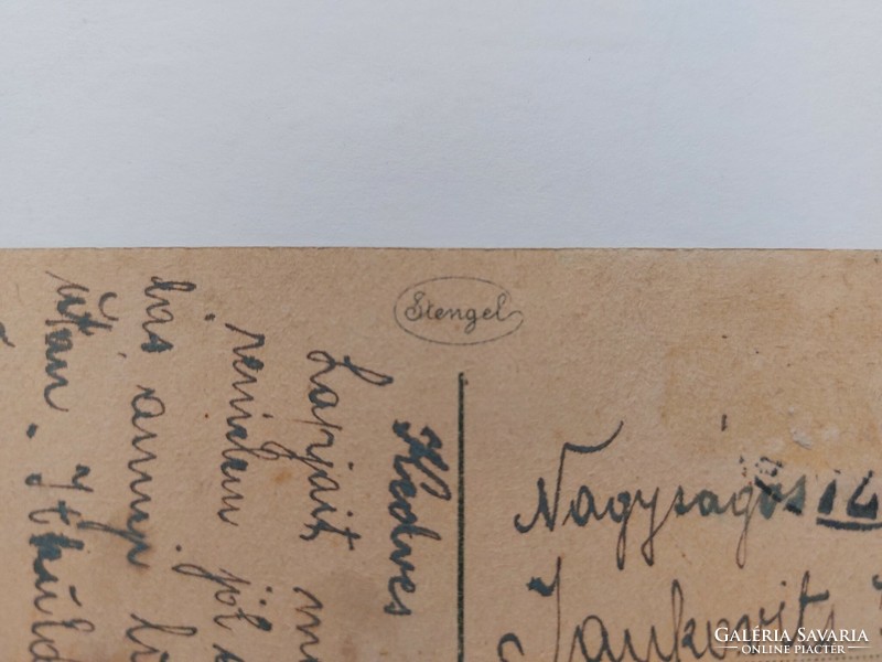Régi Stengel képeslap levelezőlap hölgy ló