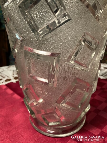 Sklo union mid century retro art deco glass vase.