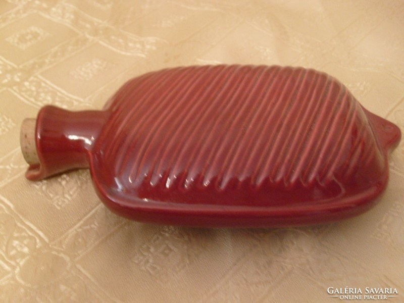 Antique water ceramic bed heating plug with glossy glaze coating, flat and flawless rarity