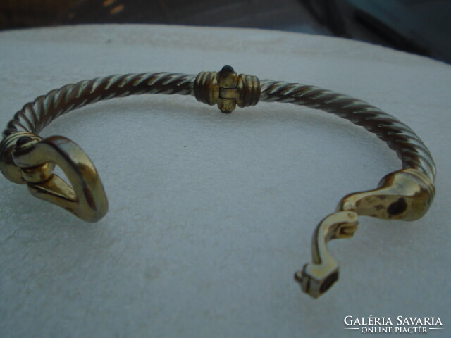 Francia extra luxus rézben aranyozott  acél karkötő férfiaknak eredeti ékszer nagyon komoly darab
