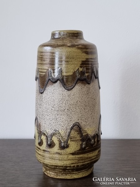 Veb haldensleben vintage, fat lava ceramic vase