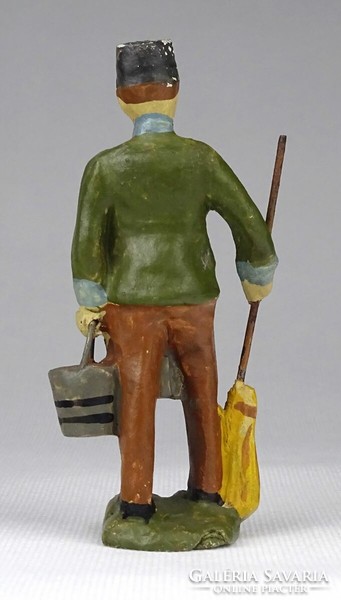 1J500 Antik miniatűr német Elastolin vasutas figura terepasztal figura modell vasúthoz 10.5 cm