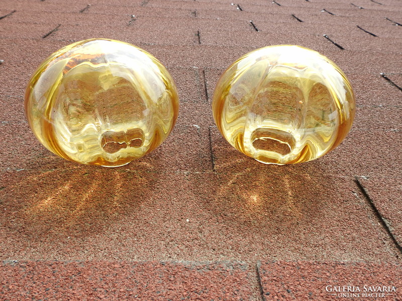 Sárga gömb alakú vastag üveg lámpabúra - búra
