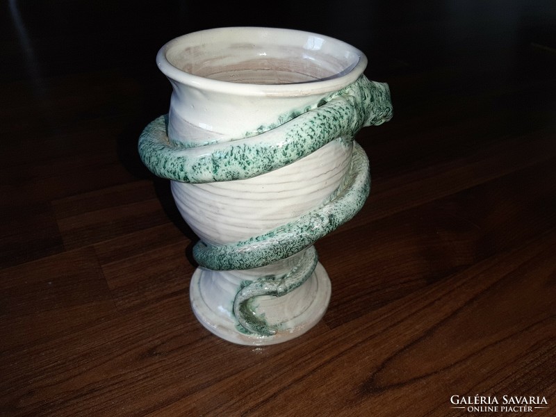 Ceramic vase with snake motif