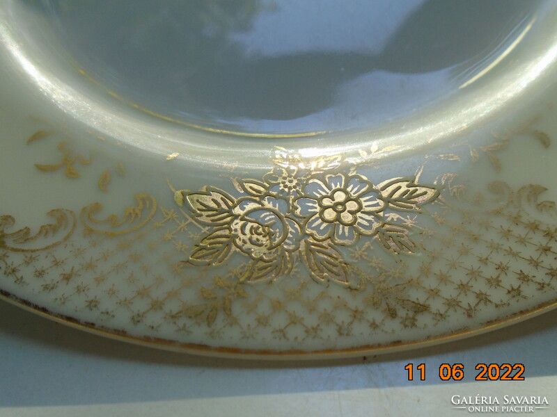 Noritake golden brocade on floral lattice plate