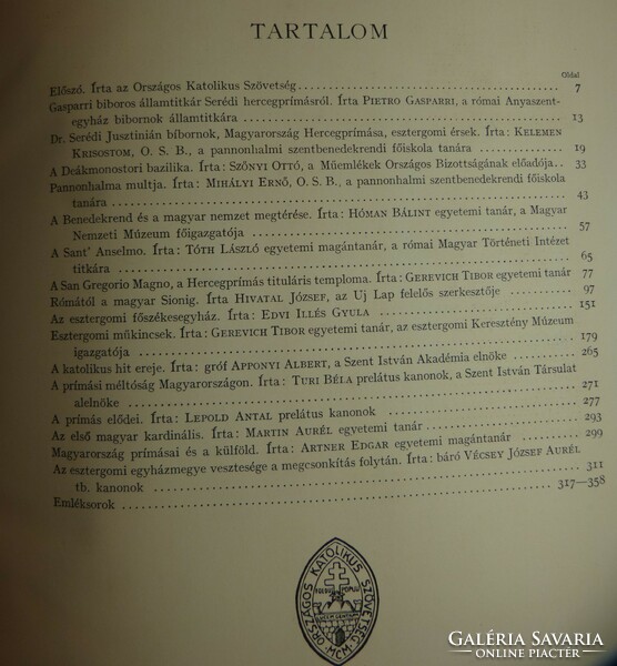 1928-as Prímás Album  / Dr Serédi Jusztinián.