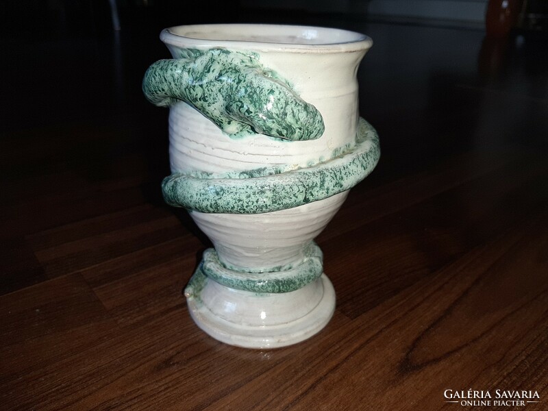 Ceramic vase with snake motif