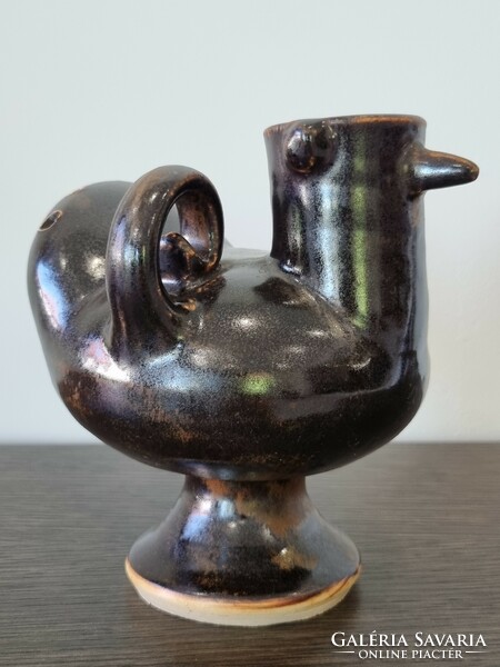 Barbara Bauer-vintage kerámia váza,stilizált madár forma