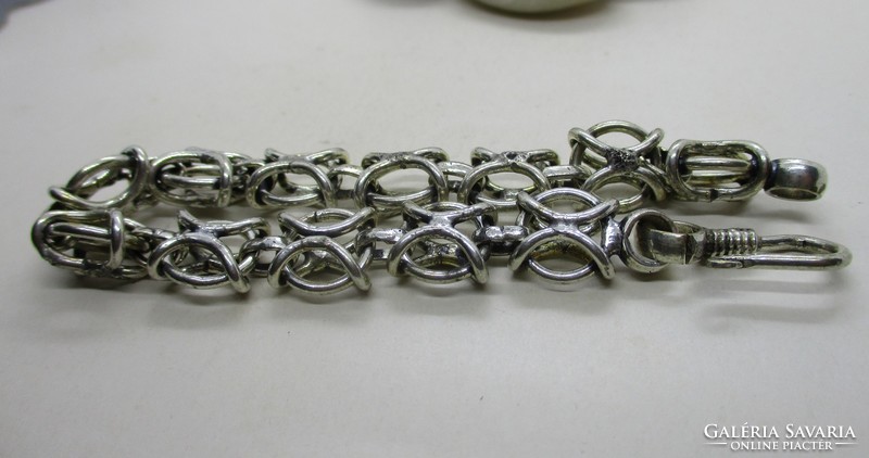 Beautiful antique wide silver plated bracelet