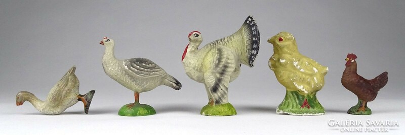 1J497 antique german lineol poultry farm animal figure pack